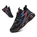 Hitmars Mens Running Shoes Trainers Sneakers Gym Sports Shoes Cushioned Wide Fashion Low Top Sneakers Mesh Black Red 7.5 UK
