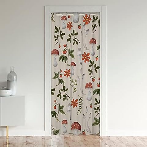 Loussiesd Kids Cartoon Mushroom Door Curtain Cover