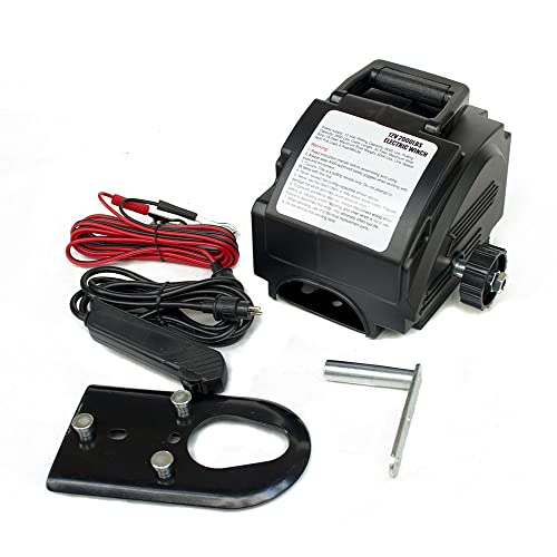 iDili Portable Marine/Yacht Electric Winch 2000LBS Rubber Boat Small Crane Tractor 12V 300W