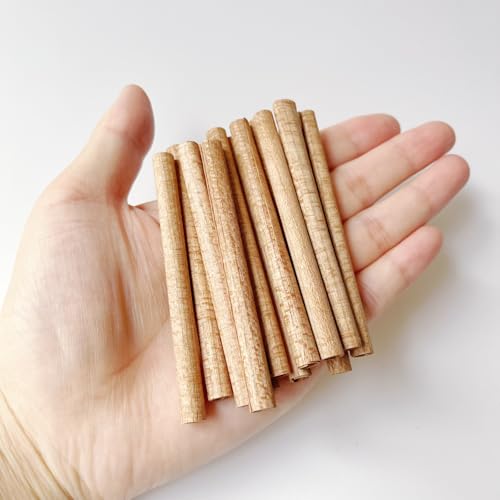 50 sets mechas de madera espiral 8x8mm con base de hierro miniatura 3