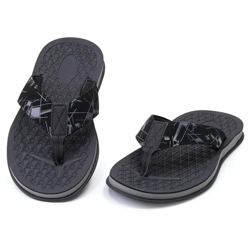 Image of MALIDA Mens Flip Flops Non-Slip Bathroom Shower Shoes Cushion foam Indoor and Outdoor Thong Sandals