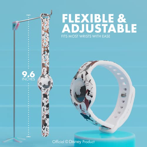 Image of Disney Wristband for Apple AirTag Universal Fit and Adjustable Soft Durable Silicone AirTag Watch Band, Protect Tracker Secure Grip Lightweight (Mickey Faces Black /White)