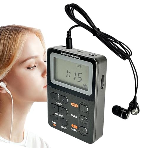 Walkman Mp3 de la radio de Fm del bolsillo, radio Fm de Digitaces multifuncionales - Reproductor Mp3 De Radio Fm Portátil - Walkman Radio Media Speaker con retroiluminación para programas de radio Mús