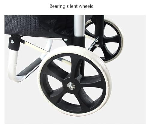 BCJMKDX Einkaufstrolley. Tragbarer Einkaufstrolley auf Rädern, Aluminiumlegierung, Faltbarer Trolley, Sackkarre for Lebensmitteleinkäufe, Reisen, Picknick – Bild 4