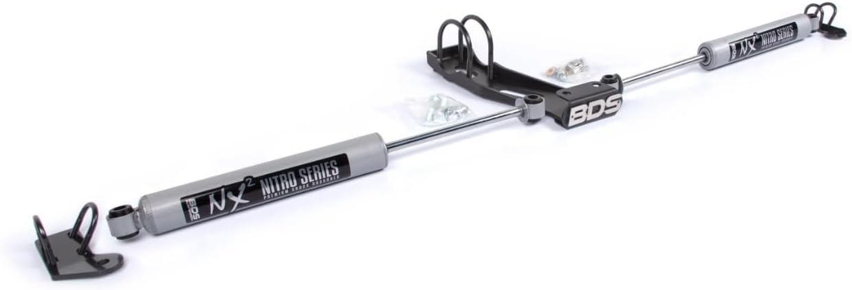 BDS2009DH | Dual Steering Stabilizer Kit w/NX2 Shocks | with OE Stabilizer | Compatible with Chevy/GMC Truck (73-87) and SUV (69-91) 4WD
