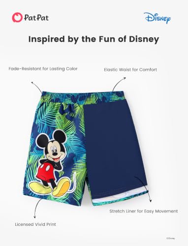 Image of Disney Stitch Spiderman Star Wars Cars Toy Story Mickey Boy Swim Trunks UPF50+Swim Shorts Compression Liner & Quick-Dry 6M-9Y