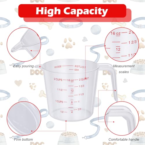 2 Pzas Vaso Medidor Plástico 2 Tazas para Alimento Mascotas miniatura 2