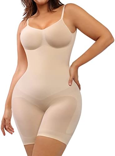 FeelinGirl Low Back Bodysuit for Women Tummy Control Shapewear Seamless Faja Body Sculpting Shaper