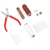 TYCIONG Herramientas de Costura de Cuero Kit de Costura a Mano de Bricolaje Agujas de Acero Duraderas para Reparación Rápida de Artículos de Cuero, Bolsos, Zapatos, Tiendas de Campaña para