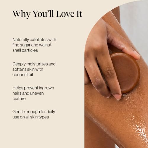 Kitsch Exfoliating Sugar Body Scrub Bar Soap – Polishing Soap Bar with Granules, Walnut Shell & Coconut Oil – Hydrating Exfoliating Body Scrub for Smooth, Glowing Skin Care – Made in the USA - 4 oz - Image 5
