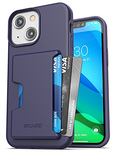 Encased Phantom Conçu pour iPhone 13 Wallet Case (2021) Housse de protection avec porte-cartes (4 cartes de crédit) Violet Cover