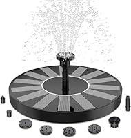 AISITIN Solarbrunnen für Außen, Solarbrunnen für Draussen mit 6 Fontänenstile, Solar Brunnen Garten mit 4 Stützstangen, Solar Schwimmender Fontäne Pumpe für Gartenteich, Vogeltränke, Wasserspiel