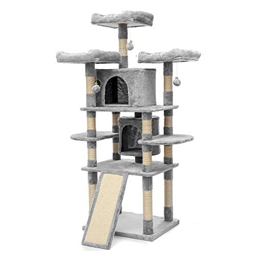 TOOCA Cat Tree for Large Cats 67 Inches Kitty Tower with Scratching Posts