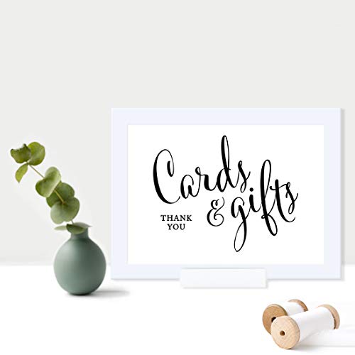 Andaz Press Wedding Framed Party Signs, Formal Black And White, 5X7-Inch, Cards And Gifts Thank You, 1-Pack, Includes Frame #TOP2