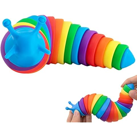 Zayin Fidget Slug Articulated Fidget Toy,Realistic Slug Insects Fidget Toy,Fun Crawling Sensory Toy Can Be Twisted Casually Pleasant Decompression Suitable Release Stress-- (color) Cover