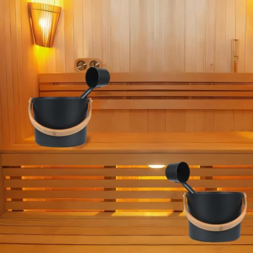 Sauna Bucket, 7l Sauna Bucket and Ladle Set, Sauna Accessories Kit, Aluminum Sauna Bucket and Ladle for Bathrooms, Saunas & Steam Baths - Image 4