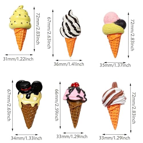 Set de 6 Imanes de Nevera con Diseño de Helado Retro miniatura 2