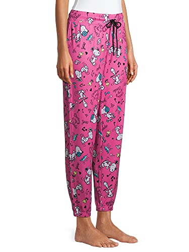 Women's Peanuts Snoopy Dancing is My Cardio Jogger Capri Pajama Lounge Pants2