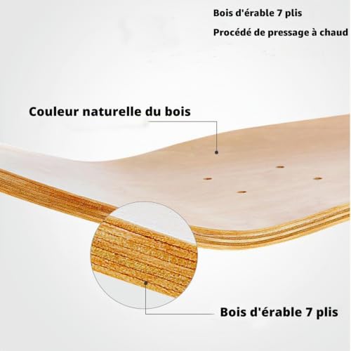 ybaymy Lot de 2 planches de skateboard vierges en bois 78,7 x 20,3 cm pour enfants, adolescents, garçons et filles – vue 2
