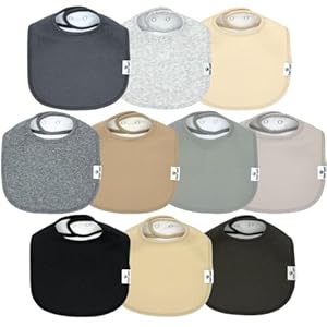 DiaperSquad’s Baby Bibs for Drooling and Teething, Bibs for Boys, Baby Girl – Solid Cotton Baby Drool Bibs