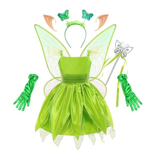 NlsqEU 6pcs Disfraz Campanilla Niña,Campanilla Disfraz Niña,Campanilla Infantil Verano Fiestas Tema Carneval Cosplay