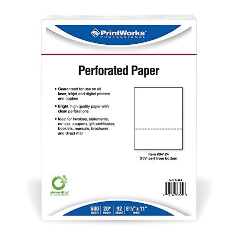 PrintWorks Professional Pre-Perforated Paper for Invoices, Statements, Gift Certificates & More Cover