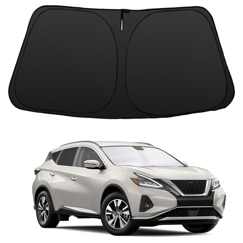 Image of Windshield Sun Shade for 2015 2016 2017 2018-2024 Murano Foldable | Foldable, Full covered for windshield, Block UV Rays, Heat Reduction, Easy to install, Keeps Car Cooler