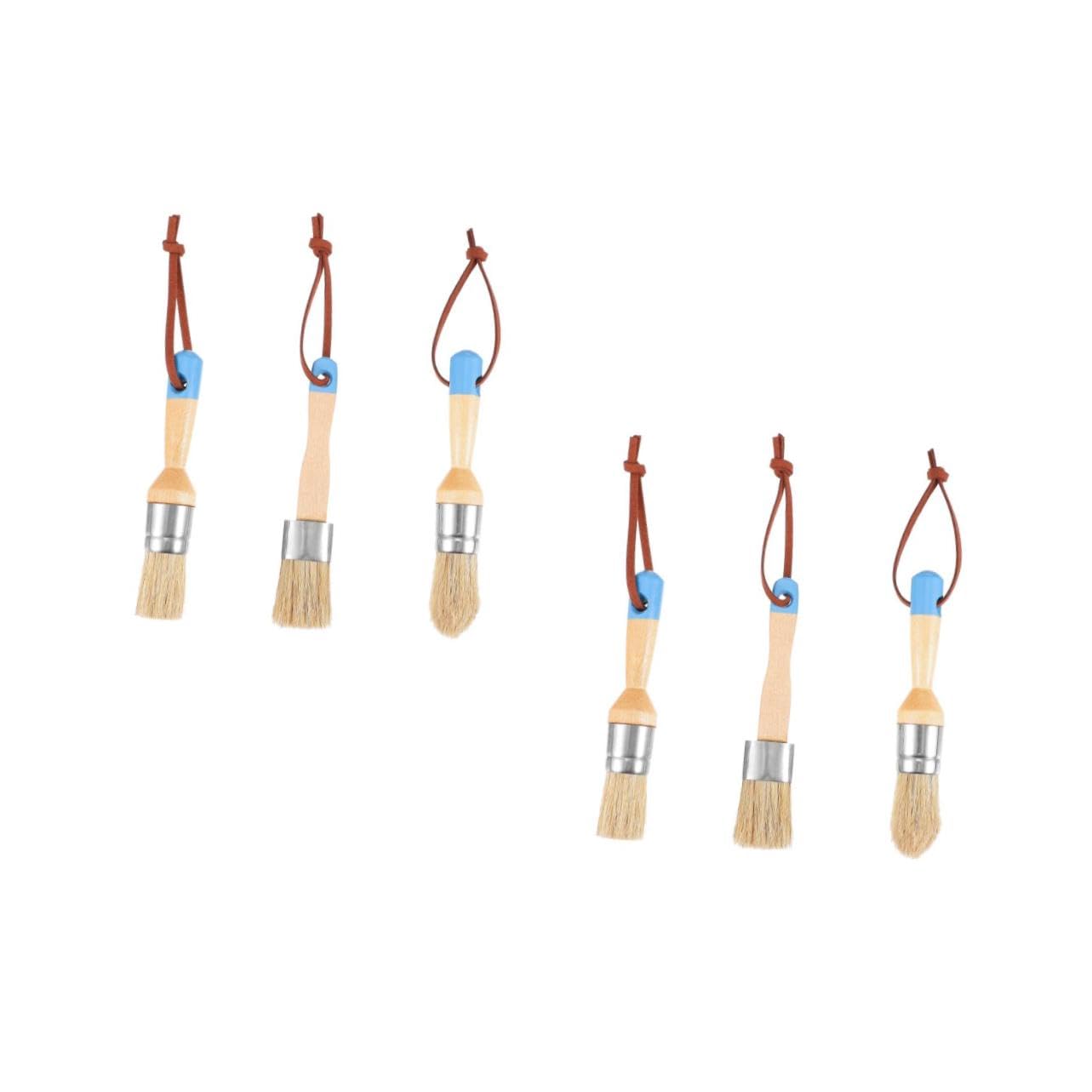 Pinceau à vernis Angoily : 6 brosses à manche en bois pour peinture à l'huile et colle