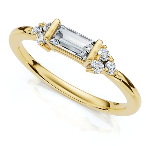 Pompeii Emerald Diamond Stackable Wedding Ring Women Anniversary Band 14k Gold Lab Grown (F/G,VS2)