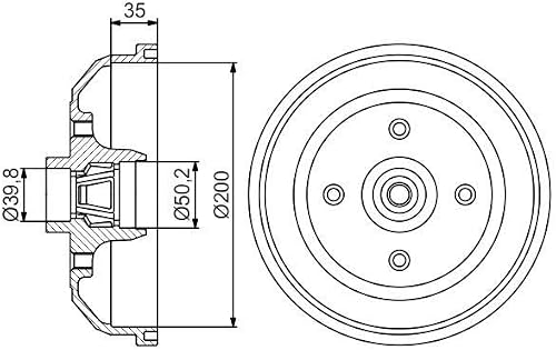 BOSCH 0 986 477 256 2x Bremstrommeln Set Hinten InnenØ200mm AußenØ228mm Kompatib