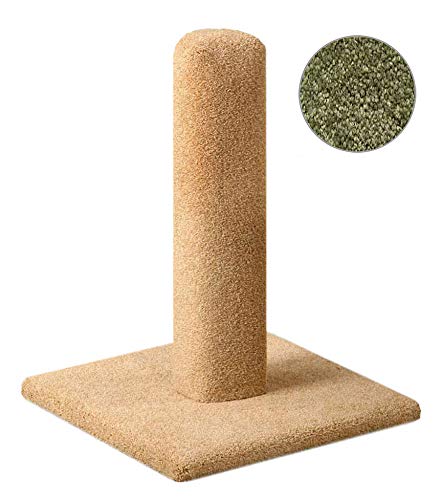CozyCatFurniture 20, 25 & 30 inches Carpet Cat Scratching Posts, Green Color, Made in USA with Solid Wood Poles (25
