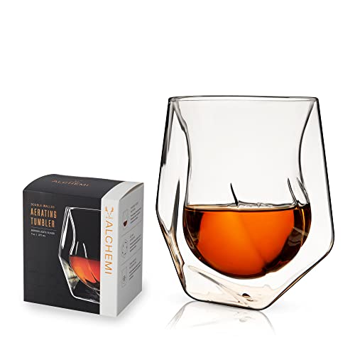 Viski Vaso de whisky, vaso de degustación de whisky, Snifter de doble pared, vaso de bourbon especial, vidrio transparente, apto para lavavajillas, 7 onzas, juego de 1