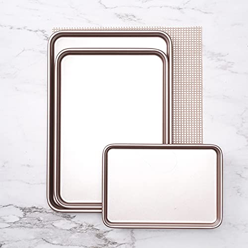 Baking-Sheets-Nonstick-Set-of-3-151395-Inch-Carbon-Steel-Cookie-Sheet-Pan-Toaster-Oven-Baking-Pans-Baking-Tray-Rimmed-Baking-Pan-Friend-gift-Pink