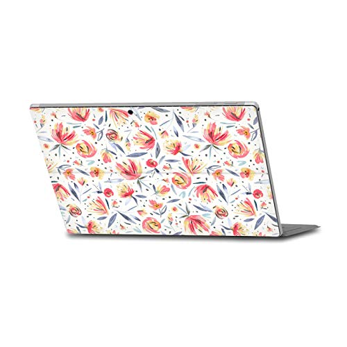 Autocollant peau Microsoft Surface Pro au motif pivoines pour le bureau nomade