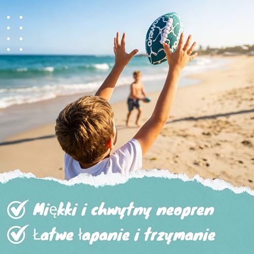 Momevo BeachBuddy Egg, miękka neoprenowa piłka do futbolu amerykańskiego dla dzieci od 2 lat – piłka do futbolu amerykańskiego dla dzieci na świeżym powietrzu, dżungla