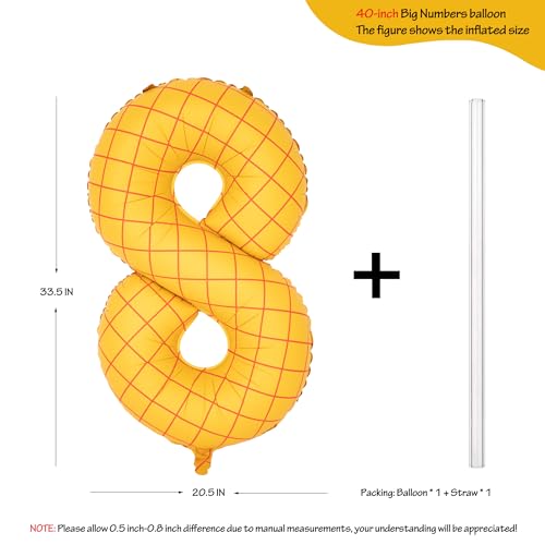 Image of 40 inch Matte Yellow Balloons Toy Inspired Story Theme party Supplies Digital 8 | Number Birthday Decoration, Cowboy Decorations Western, Cowgirl Party Balloon