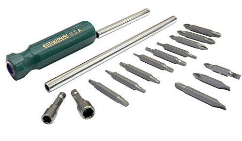 Image of Eazypower 88613 17-Piece 11-Inch Extended 4-in-1 Screwdriver Kit, Green