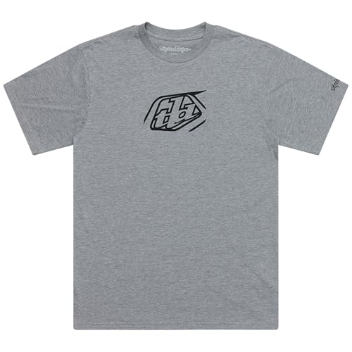 T-Shirt à Manches Courtes Gris chiné SM avec logo Badge pour look streetwear