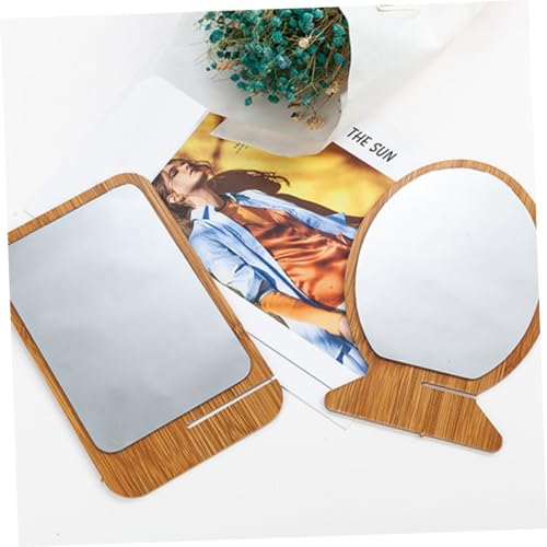 Espejo de mesa de madera portable Cabilock 2 piezas miniatura 3