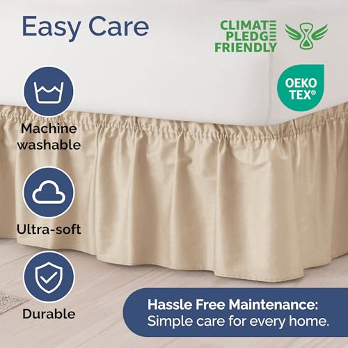 image for CGK Unlimited Wrap Around Dust Ruffle Bed Skirt - Cream - for Full Siz