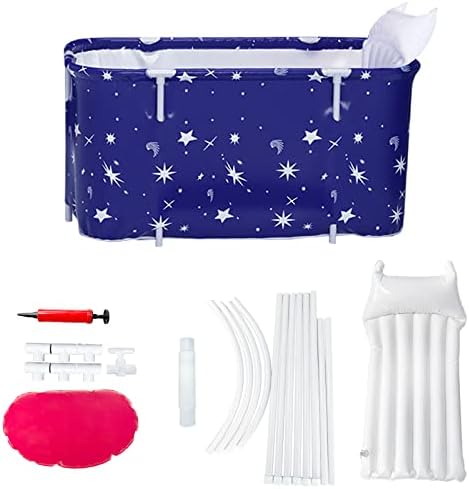 HotMax Portable Bathtub Kit, Foldable Soaking Bathtub for Adults, Freestanding Bathtubs, Hot Bath Tub, Ice Bath, Family Bathroom SPA Tub (Blue)