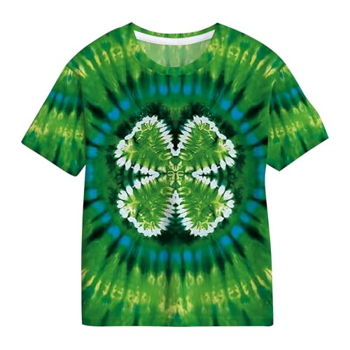 Image of TMSD Unisex Kids St.Patrick's Day T-Shirt Short Sleeve Crew Neck Clover Shamrock Tee 4-14 Years