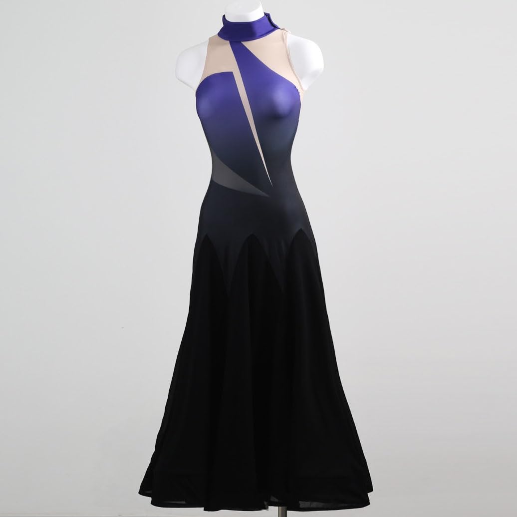 JRUIA Vestidos De Baile De Salón para Competiciones De Tango Traje De Baile Moderno Traje De Flamenco Y Foxtrot Sin Mangas para Mujer Elegante Traje De Vals para Actuaciones