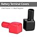 Battery Terminal Protector,2 Pcs Marine Battery Terminal Covers and Boots Flexible U1 Battery Covers Motorcycle Battery Cable Cover Red & Black Positive and Negative 192681 192682