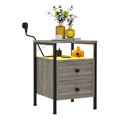 Lvechforhm Mesita de Noche LED Ajustable