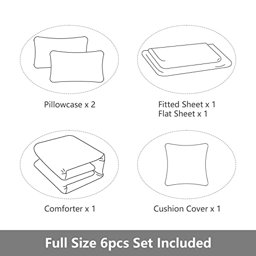 Rowadalo 6 Pieces Bed In A Bag Gamer Bedding Set For Boys Kids Adult Gaming Comforters Set,Boys Bed In A Bag Set Full Size Comforter With Fitted Sheet Flat Sheet Pillowcase Pillowsham,Djth5027Full #TOP4