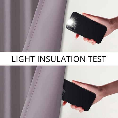 Image of Cloth Fusion 75% Blackout Door Curtains 8 Feet Long Set of 2, Room Darkening Parda with Stainless Steel Grommets for Home Decor (8x4 Feet, Lilac)