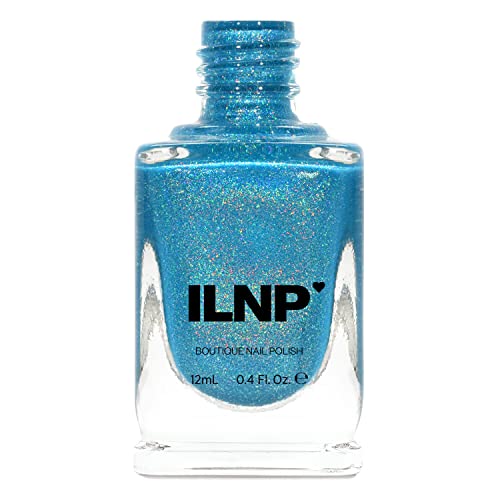 Image of ILNP Float On - Vivid Aquamarine Blue Holographic Nail Polish