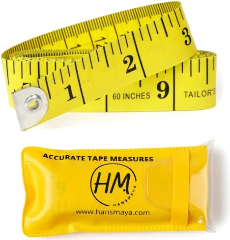 Tape Measure Measuring Tape for Body Sewing Tailor Fabric Cloth Weight Loss Craft Supplies Soft Flexible Fiberglass Ruler Dual Scale Measurement Tape (Yellow, 60 INCH / 150 cm)