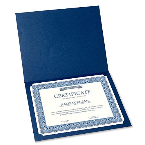 Elite Blue & White Parchment Certificate Papers - Pack Of 25, Laser & Inkjet Printer Compatible, For Office, Business Awards, Graduation, School Diplomas, 8-1/2" X 11" On 70 Lb.text Stock #TOP4
